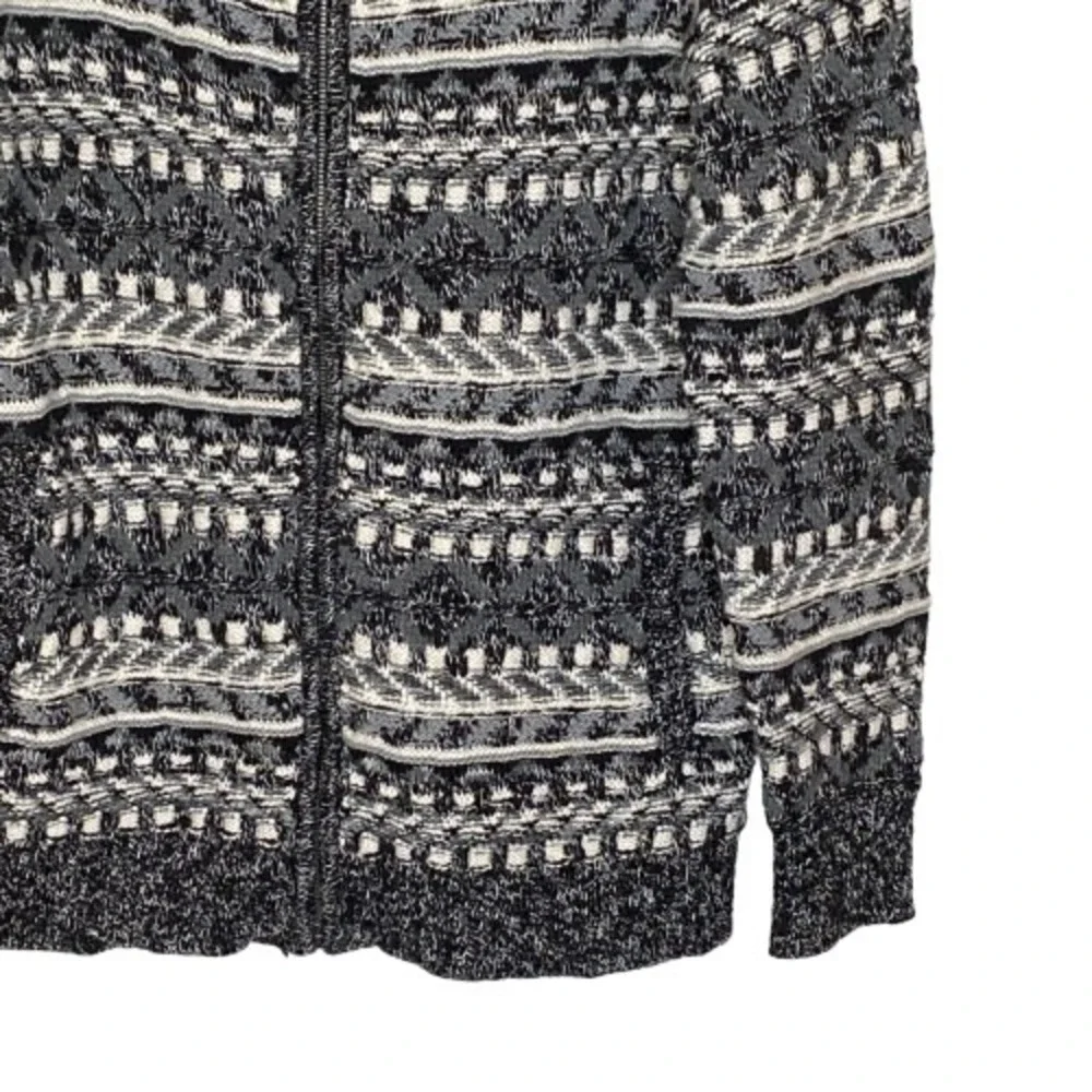 LL Bean Womens Fair Isle Full Zip Cardigan M Cotton Nordic Cabincore Granola